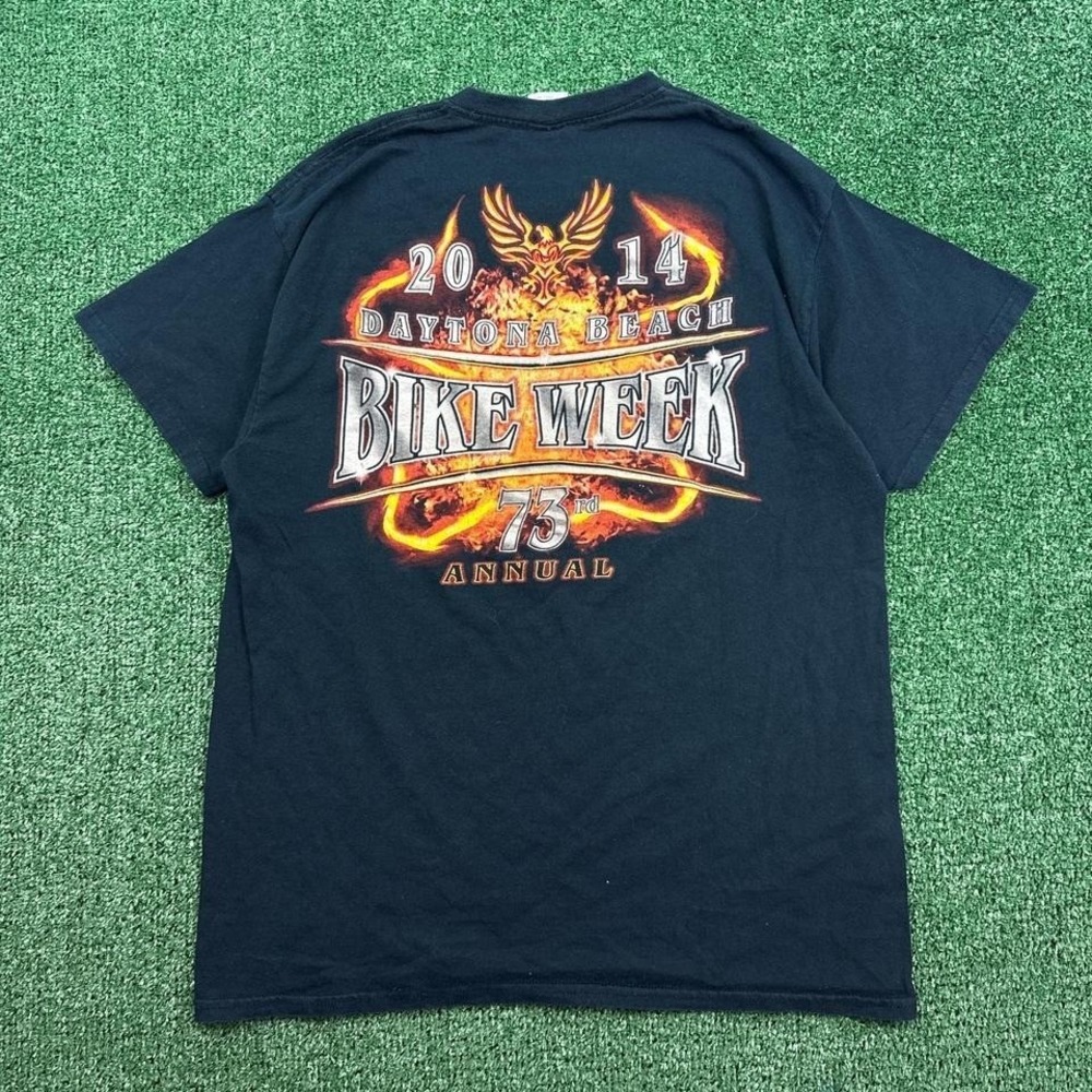 Daytona Beach Bike Week 2014 Big Flame graphic tee (73rd Annual)